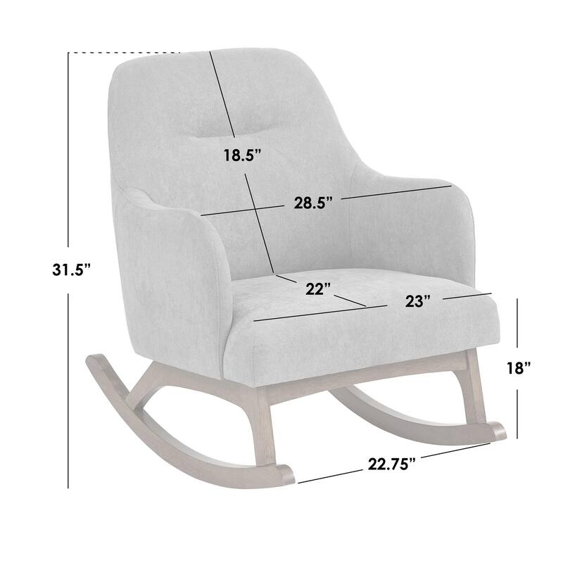 Lifestorey Mick Mid-century Modern Rubberwood Rocking Chair