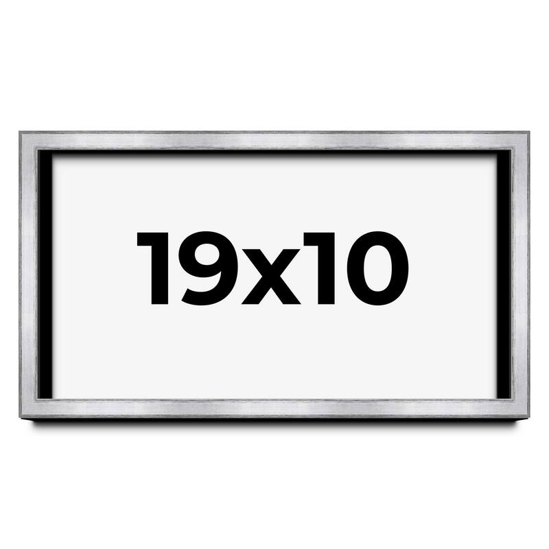 19x10 Shadow Box Frame Silver | 1.375 Inches Deep Real Wood
