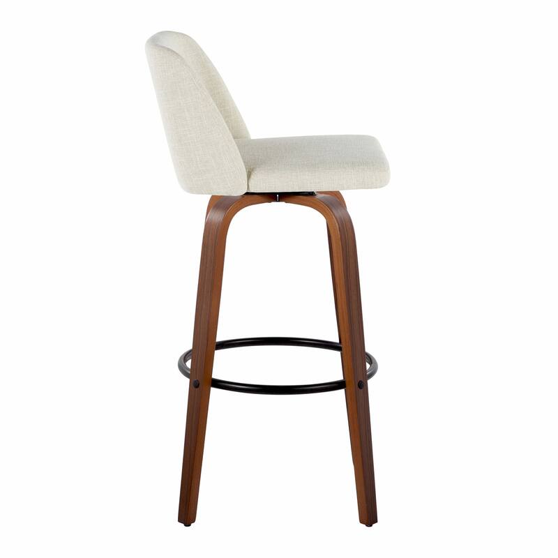 Carson Carrington Vallberga 30" Fixed-Height Bar Stool with Walnut Wood Base (Set of 2)