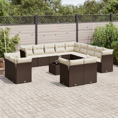 vidaXL Garden Sofa Set Brown - 21.7 x 21.7 x 14.6