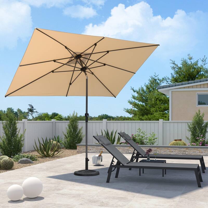 PURPLE LEAF Heavy-duty Crank and Tilt Table Umbrella Outdoor Patio Market Umbrella