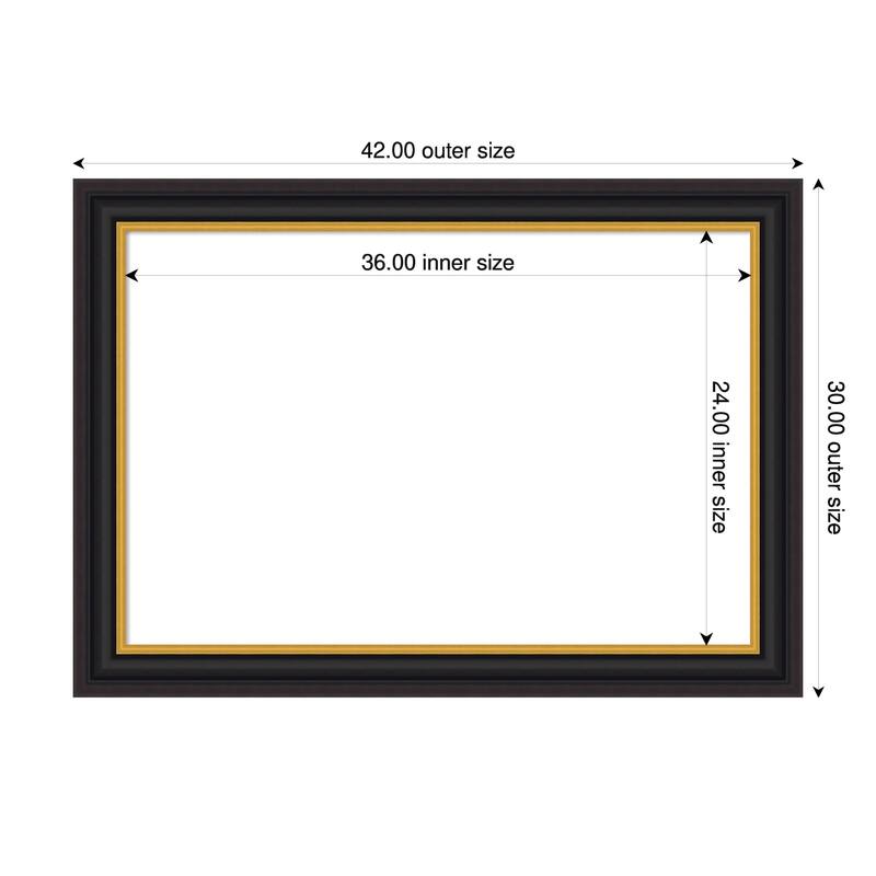 Sierra Framed Dry Erase Magnetic Board - 42 x 30 in - Sierra Black Brown