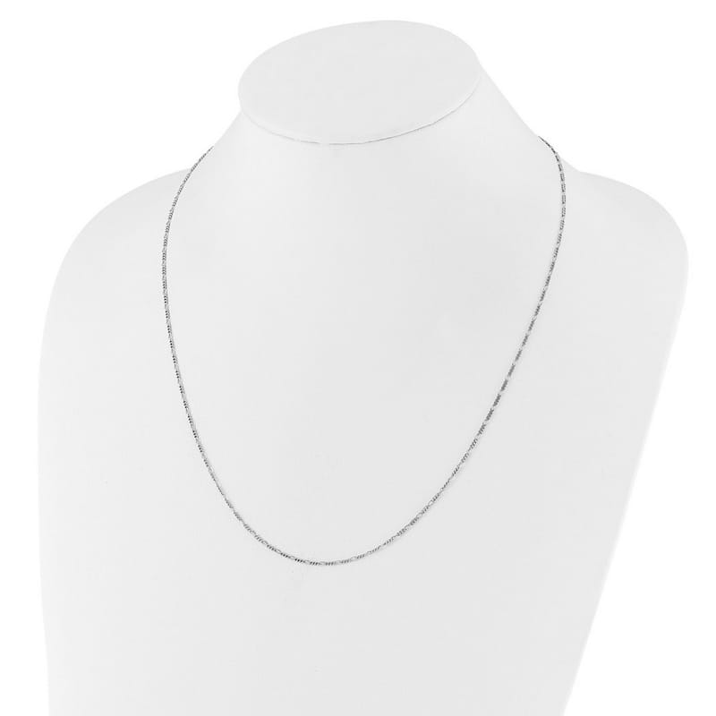 Curata 925 Sterling Silver Adjustable 1.55mm Figaro Chain Necklace