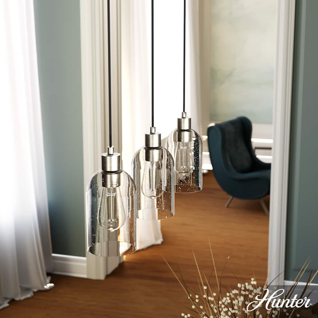 Hunter Lochemeade 3-Light Linear Cluster Pendant - Kitchen Island, Dining Room - Modern Farmhouse, Contemporary, Industrial