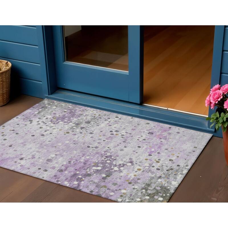 HomeRoots Abstract Transitional Rectangle Outdoor Rug - 3' x 5'