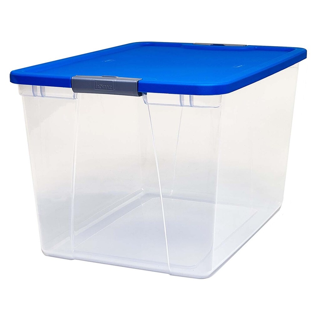 Holiday Living Large 16.5-Gallons (66-Quart) Clear W/Red Lid Weatherproof  Heavy Duty Tote with Latching Lid in the Plastic Storage Containers  department at