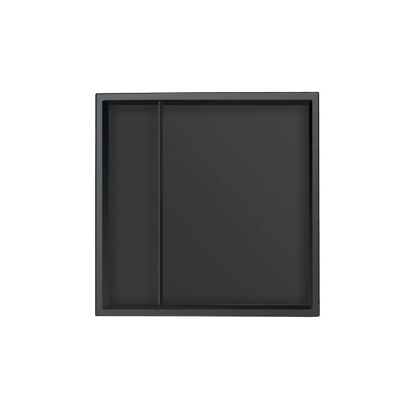 12.6"x12.6" Stainless Steel 18 Gauge Black Square Recessed Shower Niche