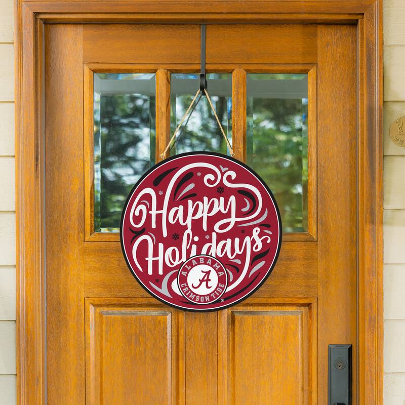 University of Alabama 18" x 18" Happy Holidays Door Décor Wall Sign - 18" x 18"