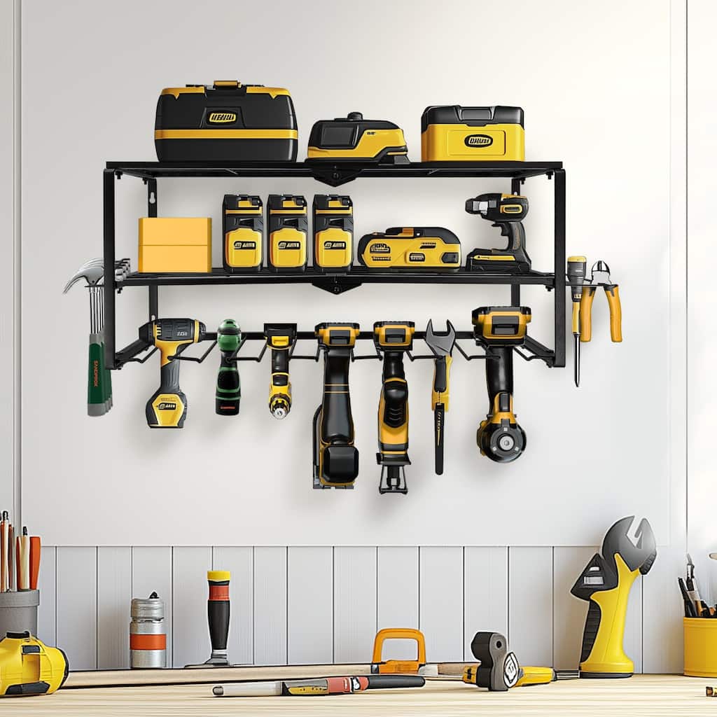Heavy Duty 3-Tier Power Tool Storage Rack Wall Open Organizer Shelf