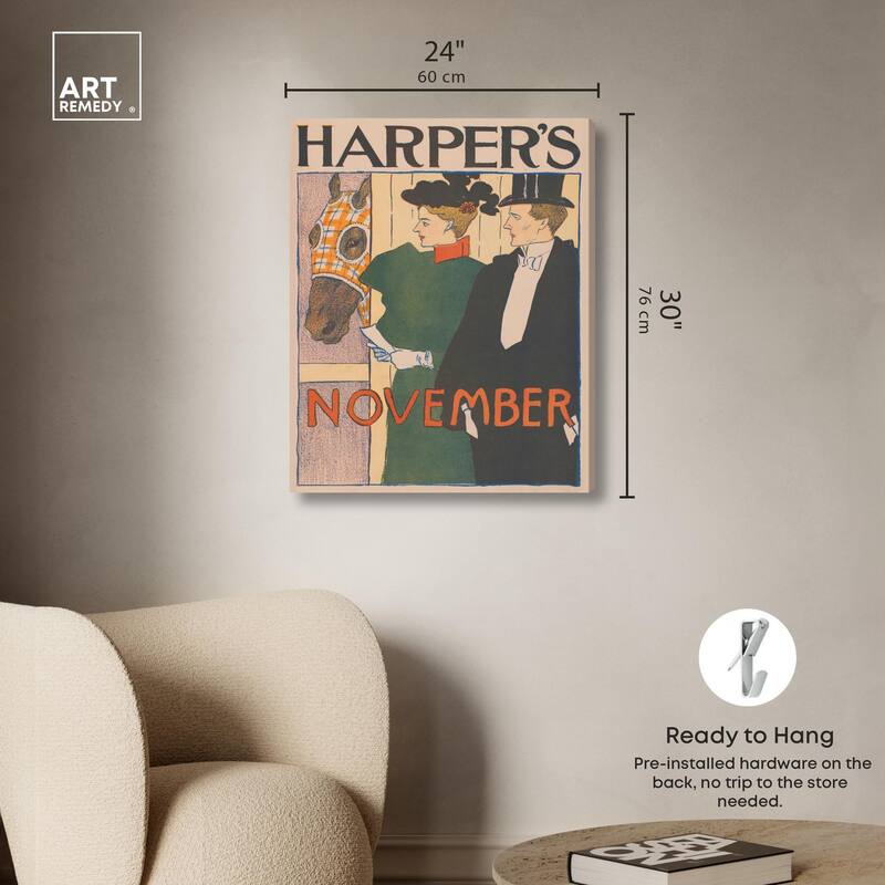 Harpers November 1895 Canvas by Art Remedy, Gallery Wrapped