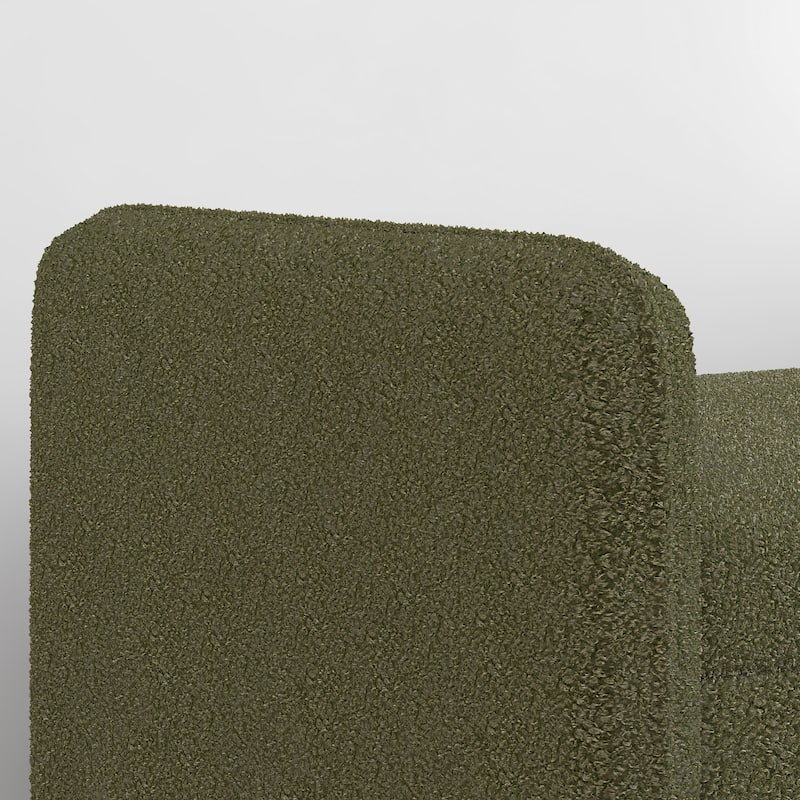 Green Modern 16.75" Upholstered Stool with Storage and Rubber Wood Legs for Living Room