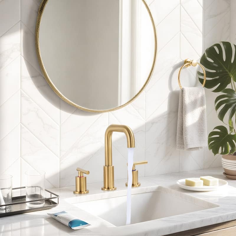 WOWOW 8-inch Dual Handle Widespread Bathroom Faucet