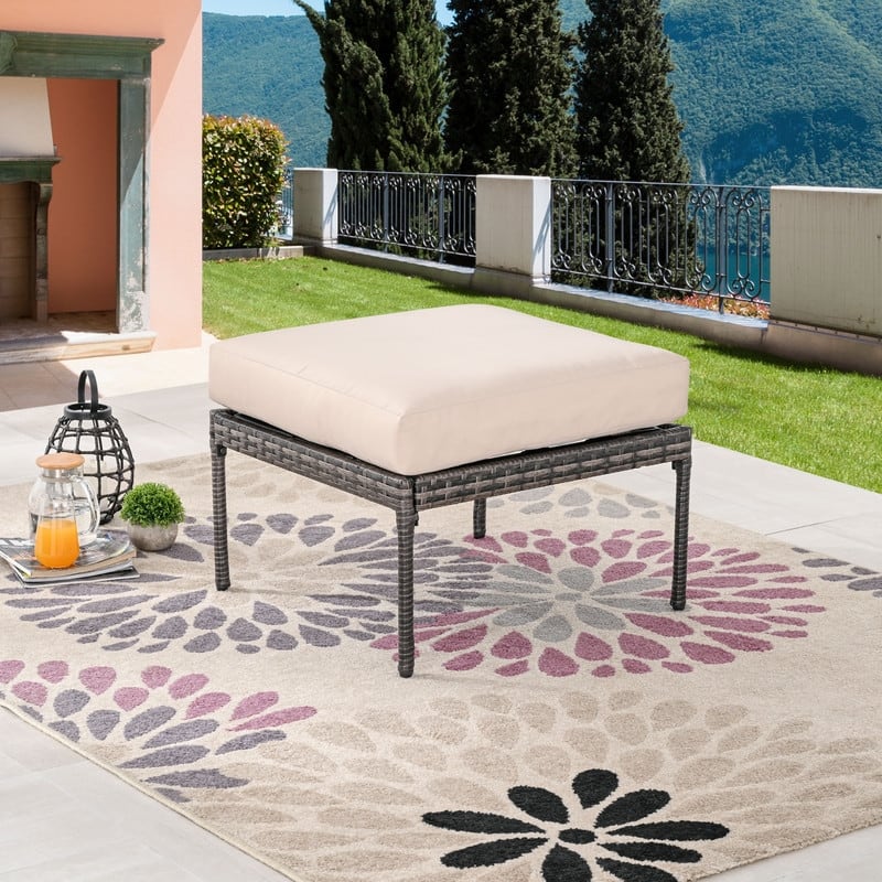 Patio Festival Outdoor Ottoman with Cushion