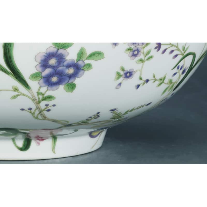 Aa Importing Birds And Flowers 14" Bowl - 5.5 X 13.5 X 13.5 inches