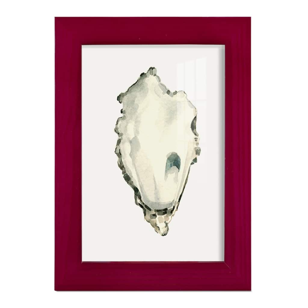 Neutral Oyster Study IV -Framed Print w/glass-Cherry Red