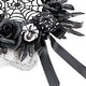 preview thumbnail 9 of 10, Haunted Hill Farm 15-In. Halloween Black and White Floral Wreath Pumpkins, Skulls, and Spiderweb for Haunted House Decoration