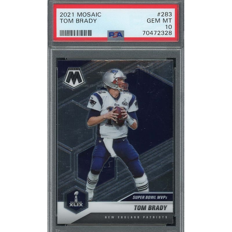 Tom Brady 2021 Panini Mosaic Football Card #283 Graded PSA 10 - 8'6" x 11'6"