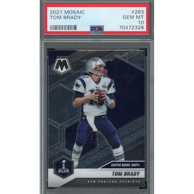 Tom Brady 2021 Panini Mosaic Football Card #283 Graded PSA 10 - 8'6" x 11'6"
