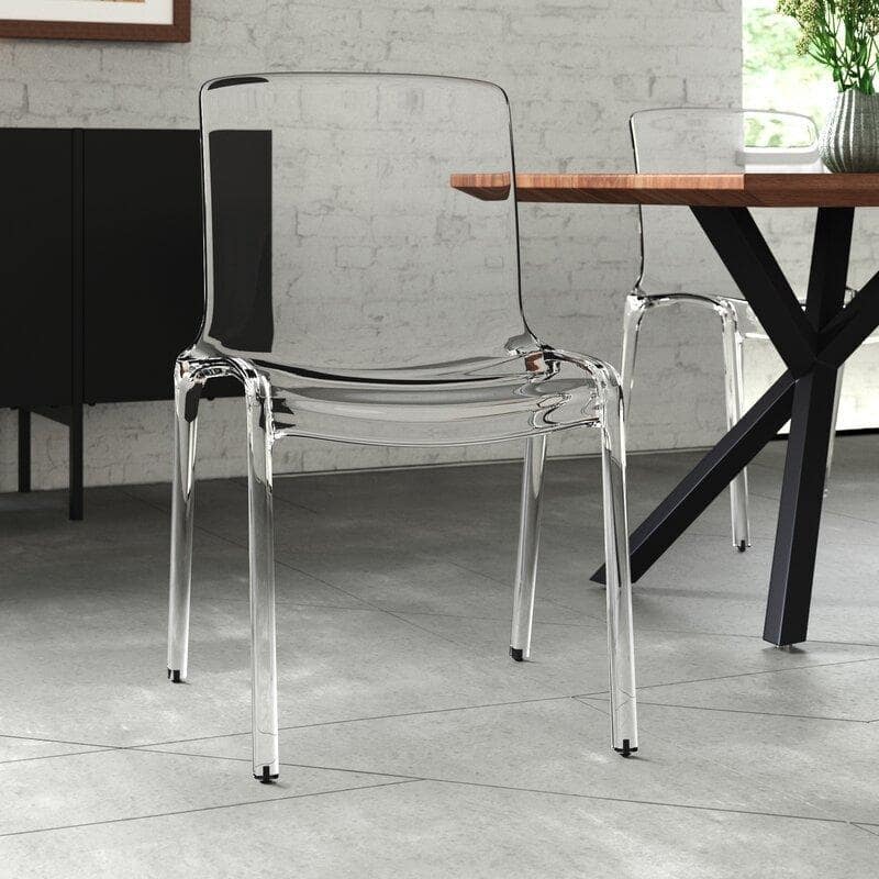 Murray Stackable Plastic All Weather Patio Dining Chair with Floor Protectors, Indoor or Outdoor