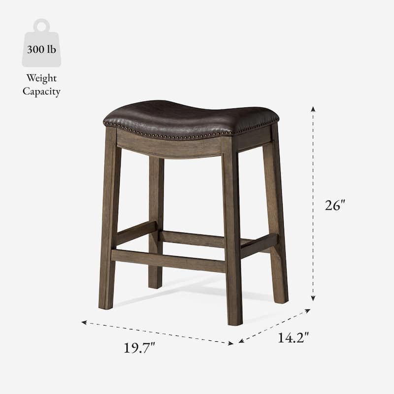 Maven Lane 26" Adrien Saddle Kitchen Counter Height Stool