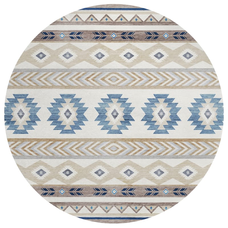 Indoor/ Outdoor Sonora Global Medallions Washable Rug