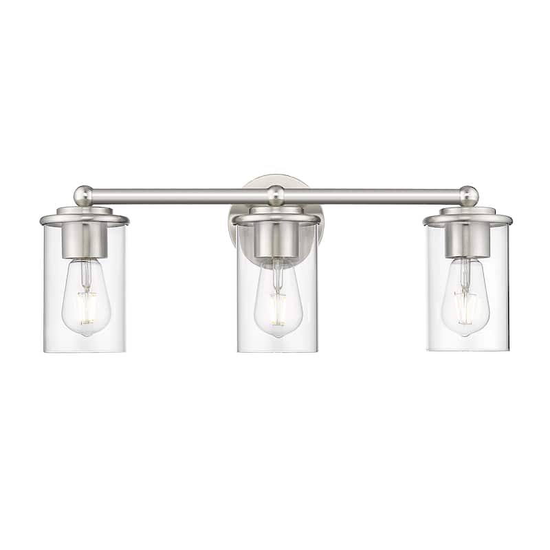 Thayer by Z-Lite 3 Light Vanity in Brushed Nickel with Clear Glass Shade - Brushed Nickel