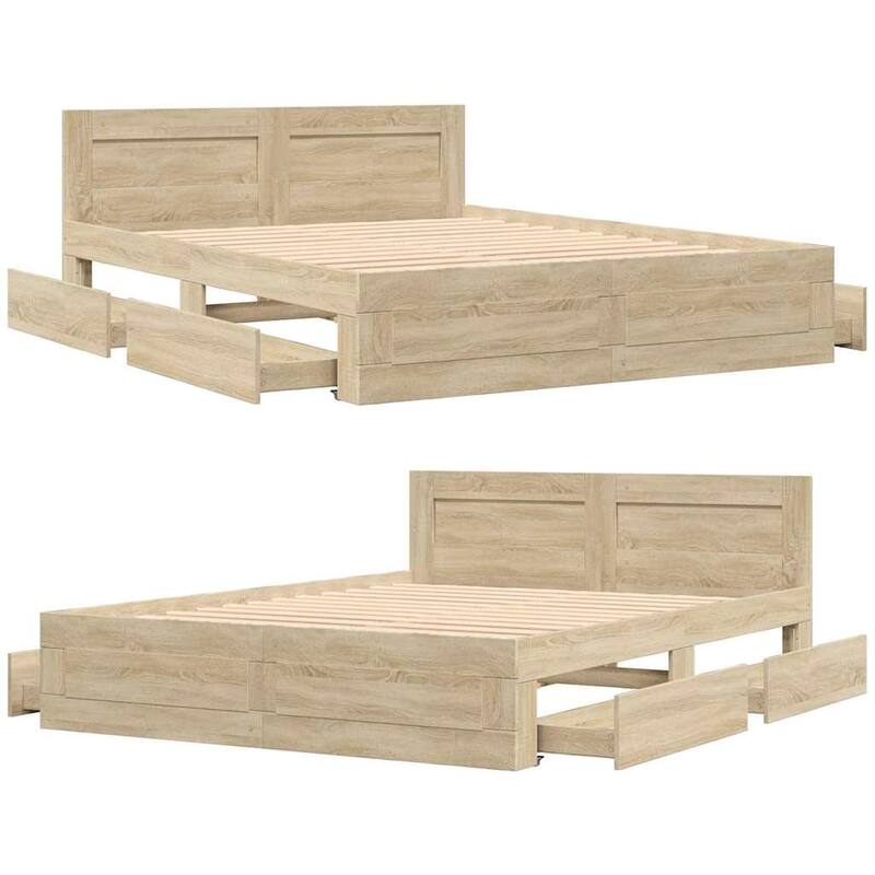 vidaXL Bed Frame 2 pcs Engineered Wood