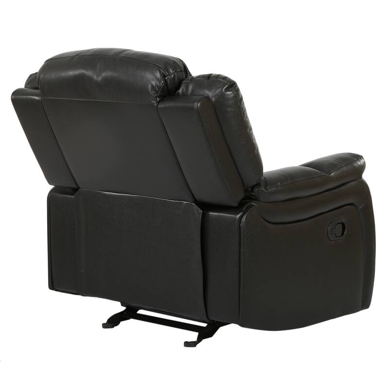 Classic Oversized Faux Leather Recliner, Spacious Upholstered Recliner Chair with Soft Cushion Home Theater Single Sofa Chair