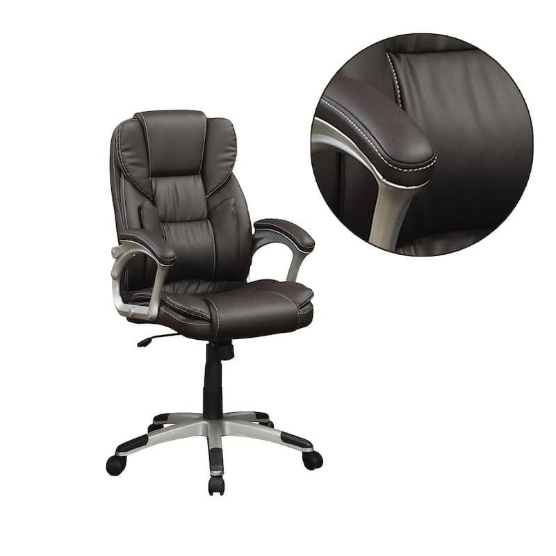 Adjustable Height Office Chair in Dark Brown