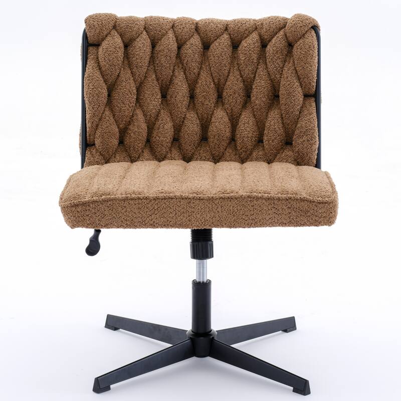 Upholstered No Wheels Armless Office Desk Chair