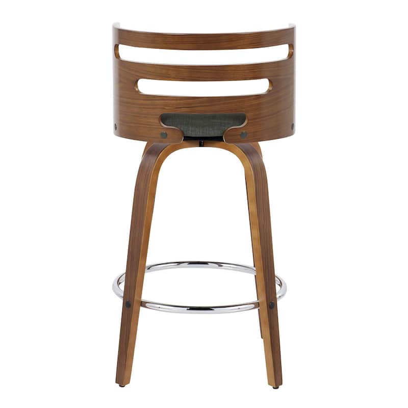Carson Carrington Cranagh 26" Fixed-Height Counter Stool with Bent Wood Legs (Set of 2)