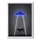 Thumbnail 10, Designart 'Neon UFO Abducting Cow' Modern & Contemporary Framed Art Print. Changes active main hero.