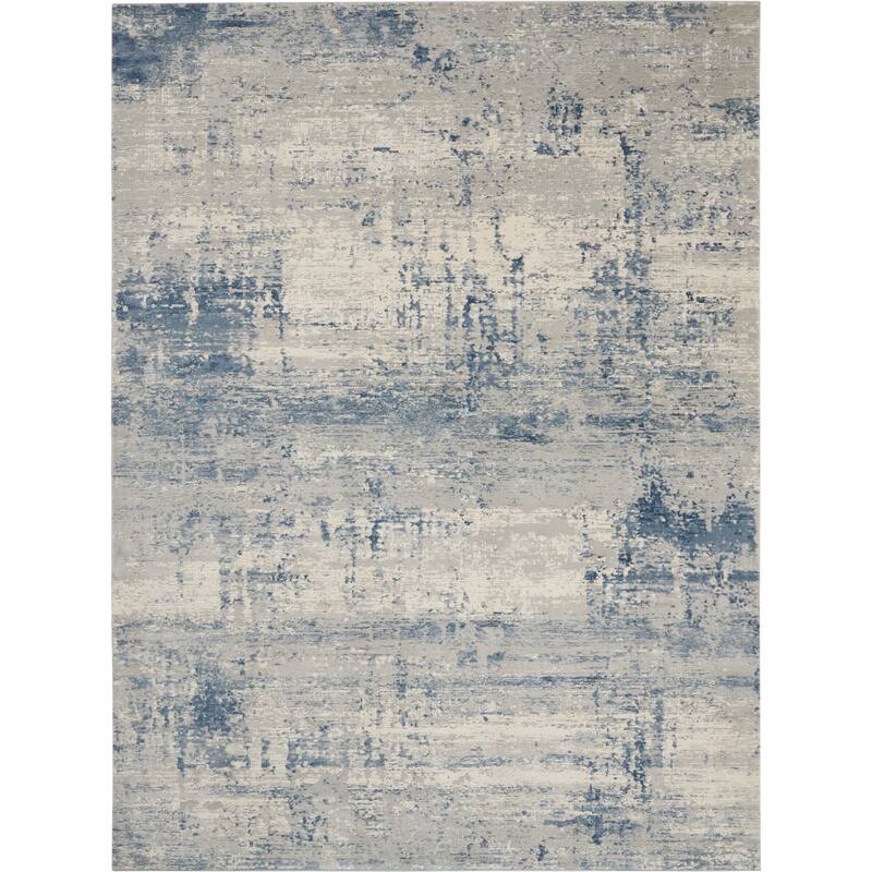 Copper Grove Nurnberg Modern Abstract Blue/Ivory Ombre Area Rug
