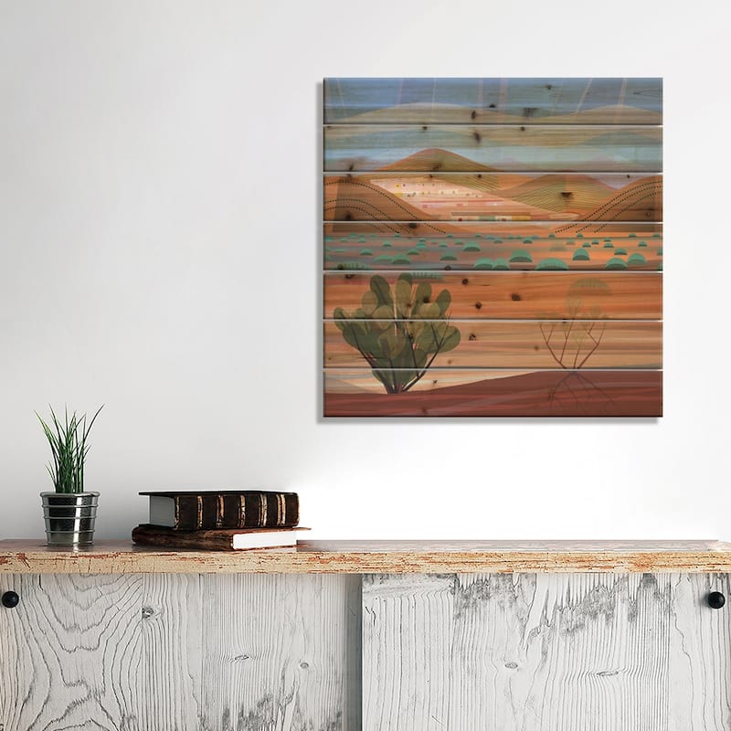 Copper Town, Square Print On Wood by Charles Harker - Multi-Color