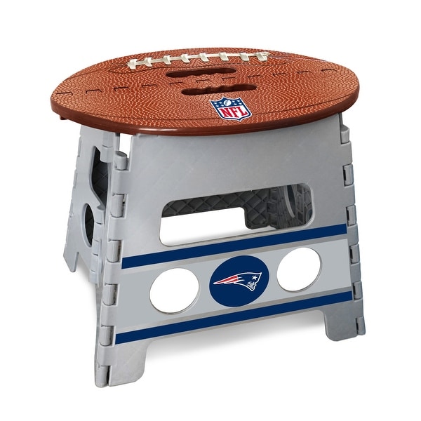 14" Gray and Brown NFL New England Patriots Folding Step Stool