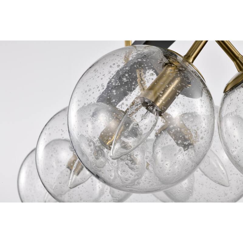 Maxwell 28 Inch Orb Glass Kitchen Island Chandelier 6 Light - N/A