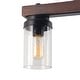 preview thumbnail 8 of 8, Modern Farmhouse 5-Light Wood Linear Chandelier Cylinder Glass Pendant Lights for Dining Room - 38.5"L x 12"H