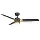 preview thumbnail 1 of 6, Fanimation Amped 52 inch Indoor Ceiling Fan with LED Light Kit and Remote - Black and Brushed Satin Brass