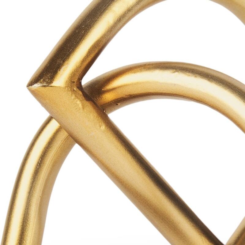HomeRoots 5" Gold Iron Abstract Tabletop Sculpture - 5.12 in. x 5.31 in. x 4.72 in.