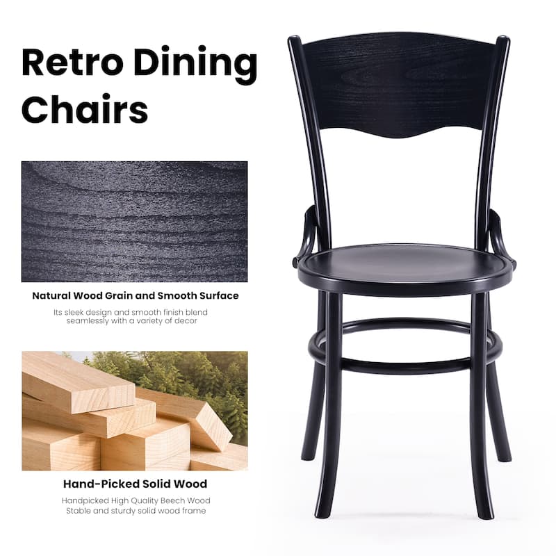 Solid Wood Dining Chairs Set of 2, Rustic Farmhouse Kitchen & Dining Room Chairs for Dining Room, Mid Century Dining Chairs