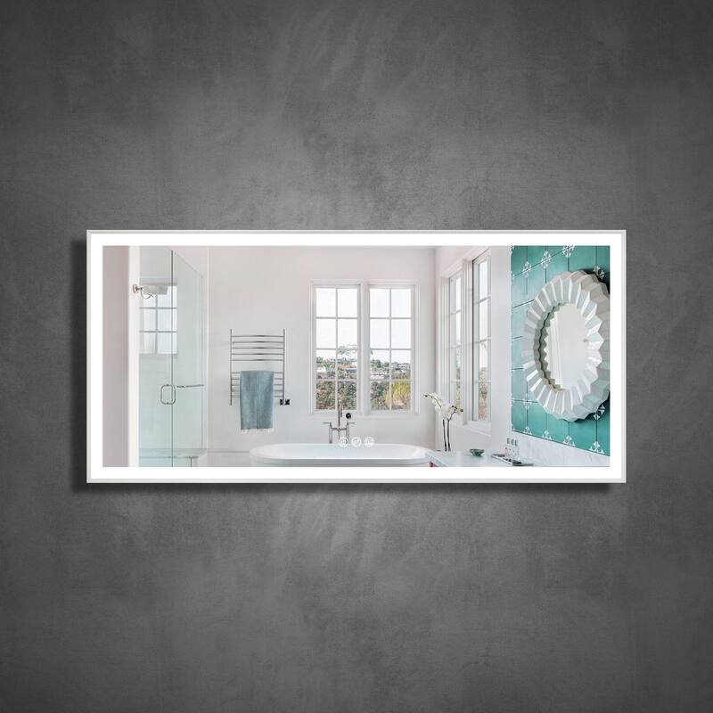 Wall Mounted Bathroom Heavy Duty Framed LED Mirror With bright light And And Memory Function