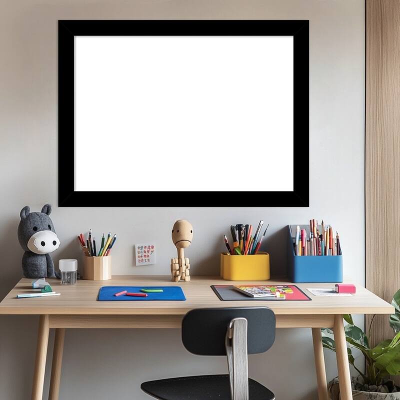 Amanti Art Brushed Black Framed Dry Erase Magnetic Board