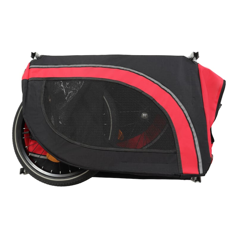 Large Folding Bike Trailer For Dogs - 66lb Capacity All-Terrain Pet Carrier, Durable Steel Frame For Cycling