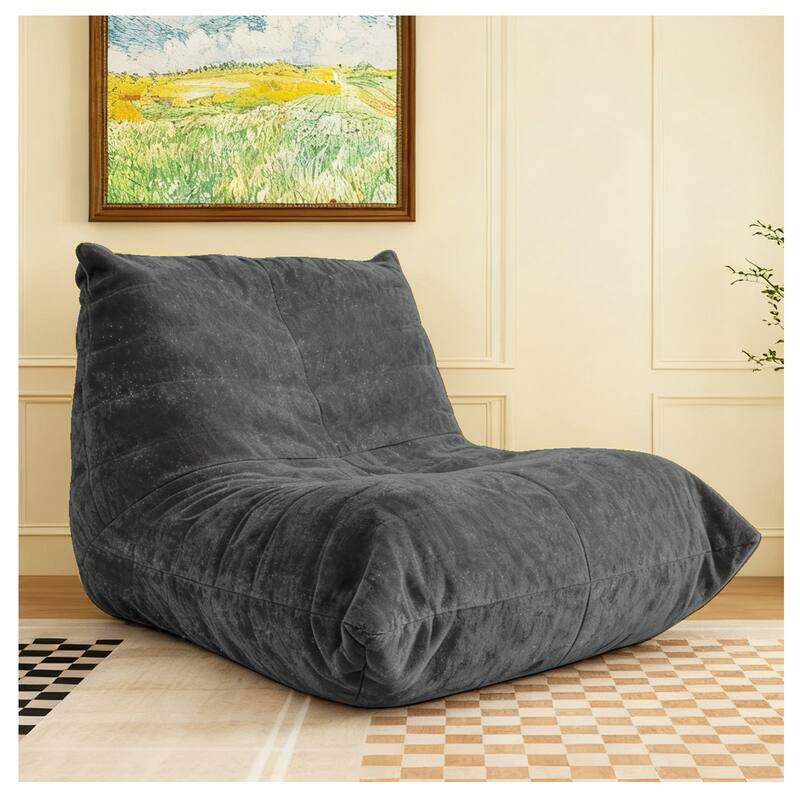 Ergonomic Bean Bag Chair with 5-Way Body Support System for Ultimate Comfort - Grey