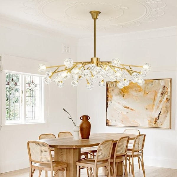 Modern Large Bubble Sputnik Chandelier in Gold for Dining Room