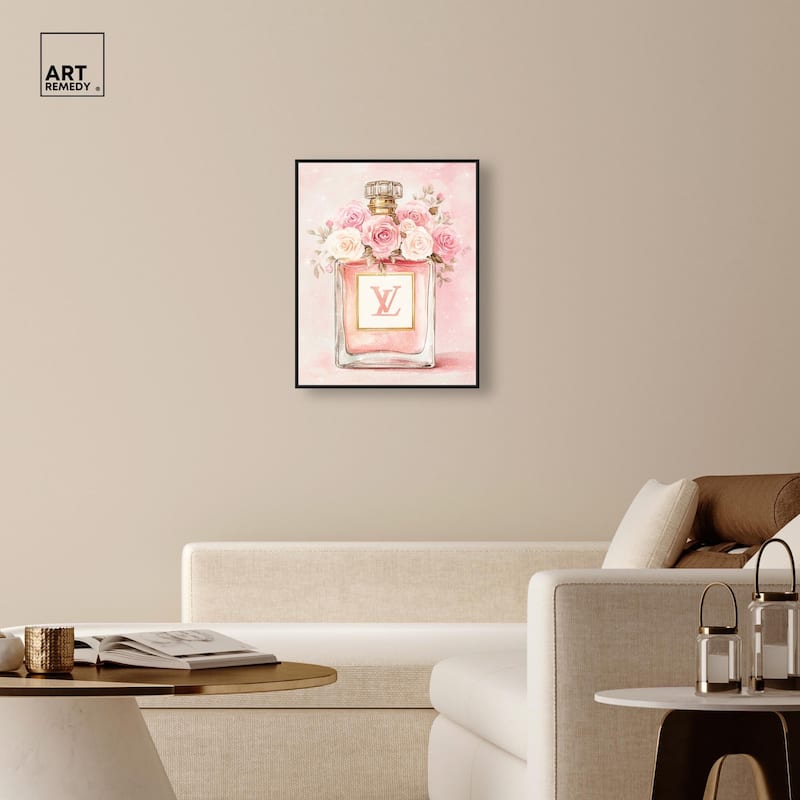 Delicate Floral Perfume Blush Canvas by Art Remedy
