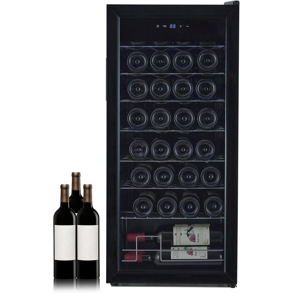 37 Inch Wine Fridge - 32 Bottles Wine Cooler Refrigerator Built-In