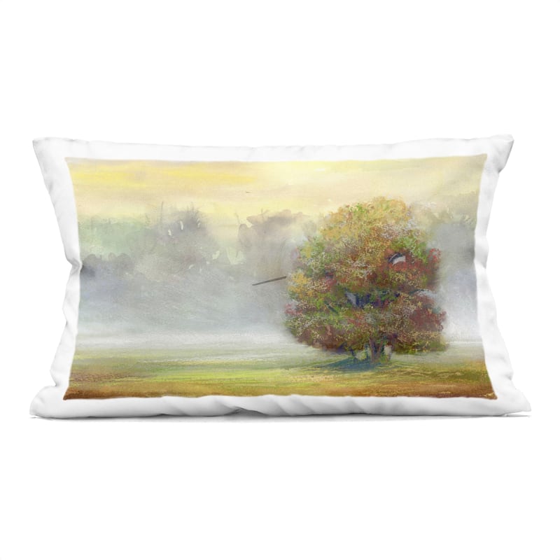 Stupell Dry Brush Tree in Nature Decorative Printed Throw Pillow Design by Ashley Davis - Accent - Polyester - Green - Single