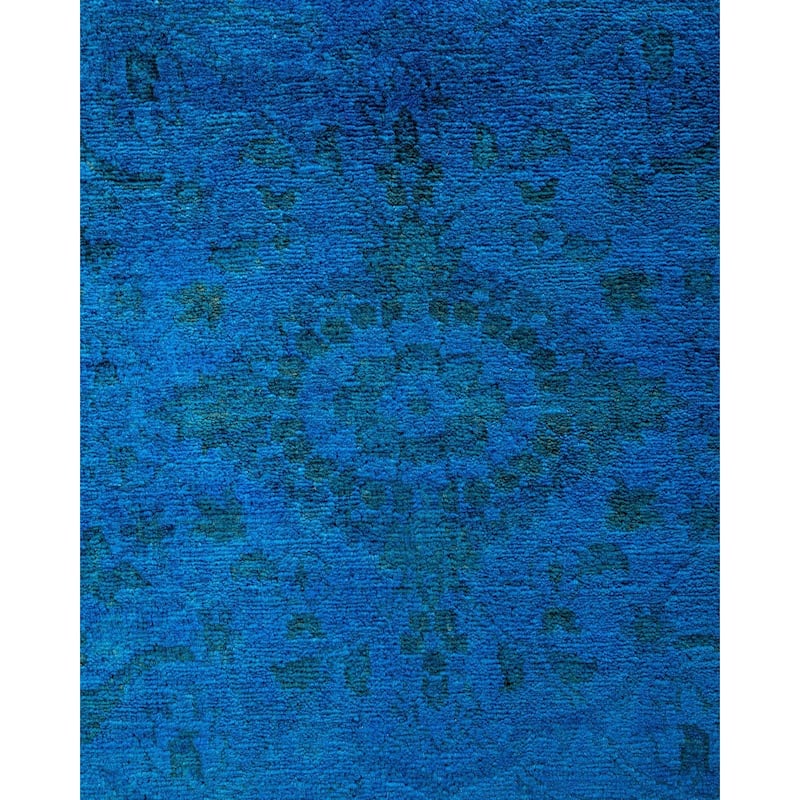 Vibrance One-of-a-Kind Hand-Knotted Runner Rug - Blue, 3' 2" x 11' 10" - 3' 2" x 11' 10"