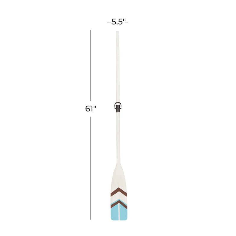 Wood Paddle Novelty Canoe Oar Home Wall Decor with Arrow and Stripe Patterns - Brown or White - Roche River Decor